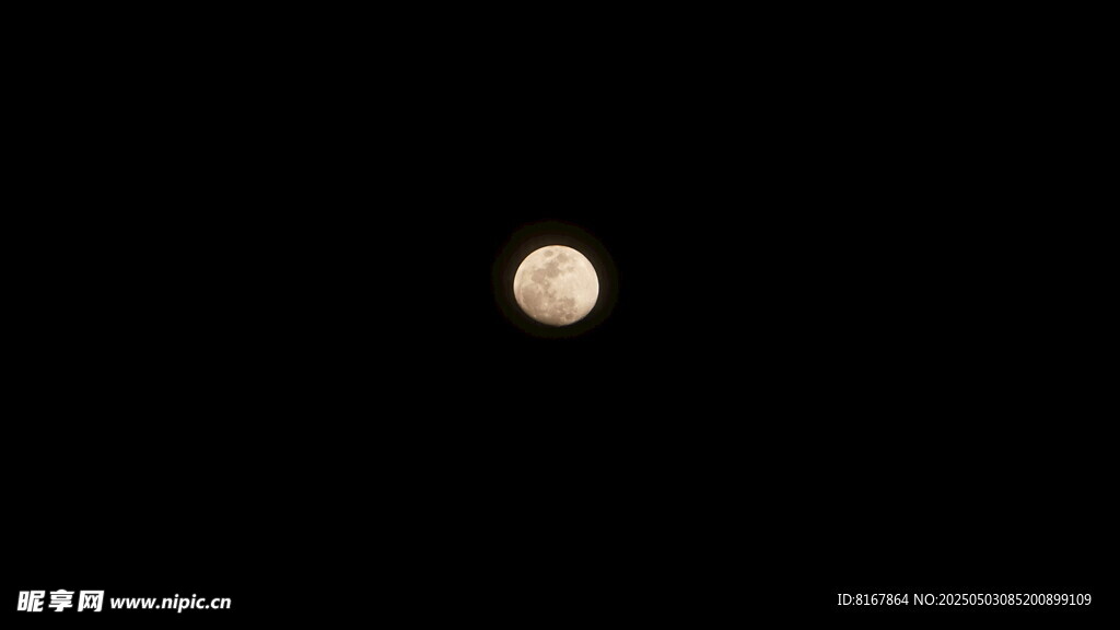 夜空中的明亮圆月