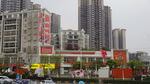 城市街边建筑群景象