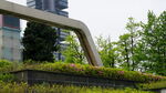 城市绿植景观建筑一角
