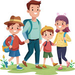 老师带领学生户外出行