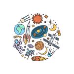 卡通风格的太空元素集合
