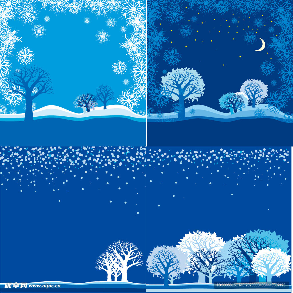 冬日雪景插画