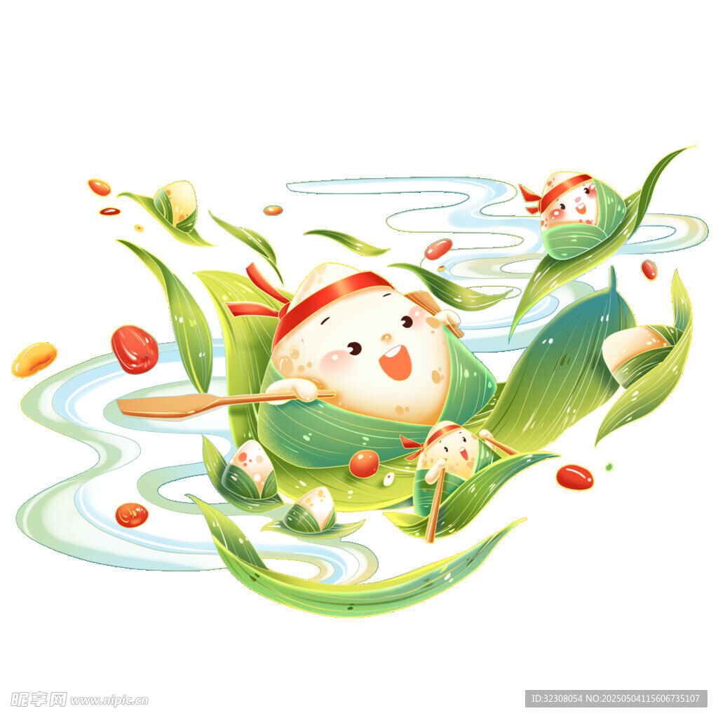 端午萌娃划粽叶小船