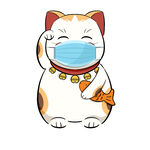 戴口罩的招财猫