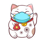 戴口罩的招财猫