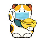 戴口罩招财猫