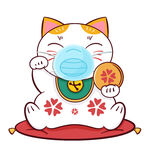 戴口罩的招财猫