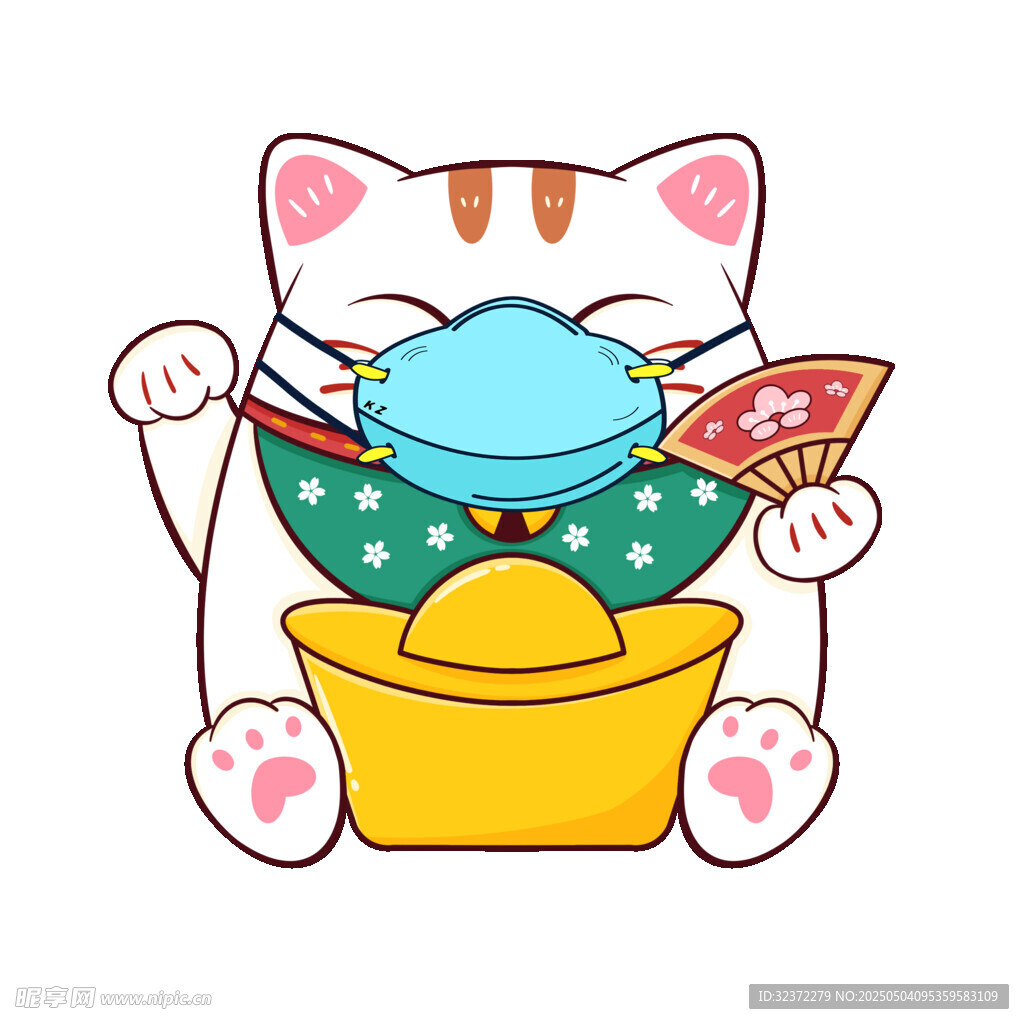 招财猫戴口罩迎好运