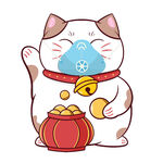 戴口罩的招财猫