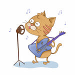 猫咪弹吉他唱歌欢乐瞬间