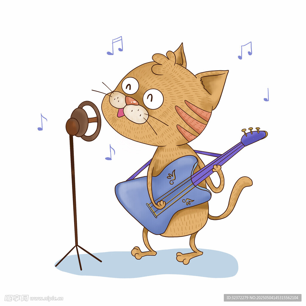 猫咪弹吉他唱歌欢乐瞬间