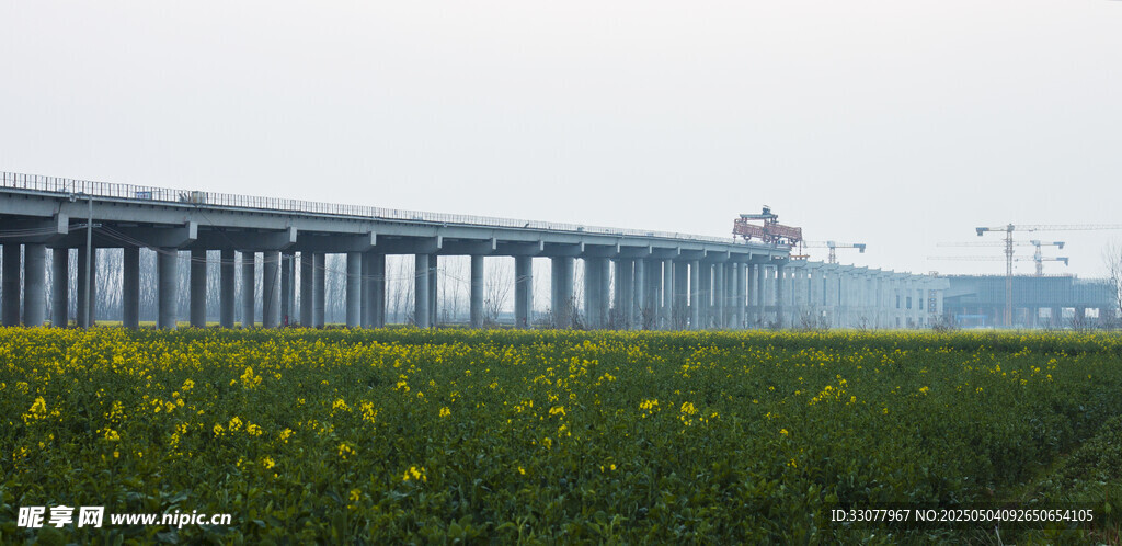 田野上的高架桥风景