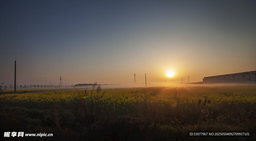 田野上的日落美景