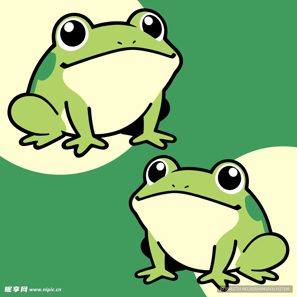 两只可爱青蛙插画