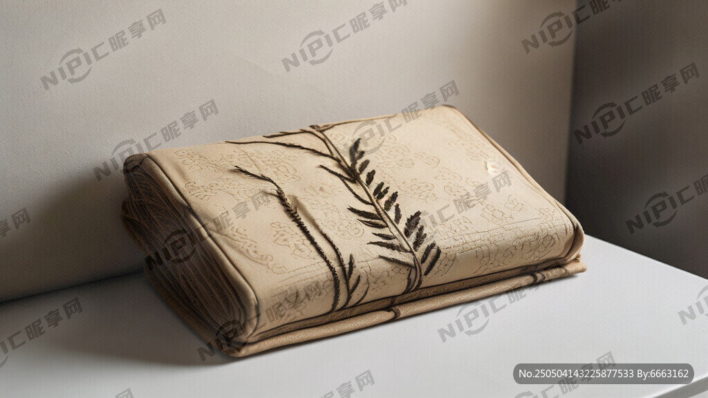 艾绒座垫产品标签 艾叶图案