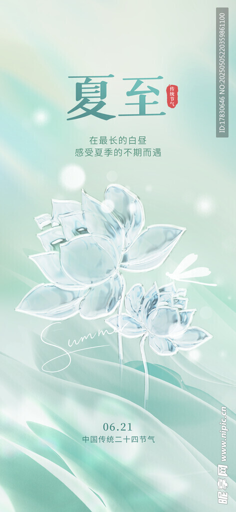 夏至清新花卉插画