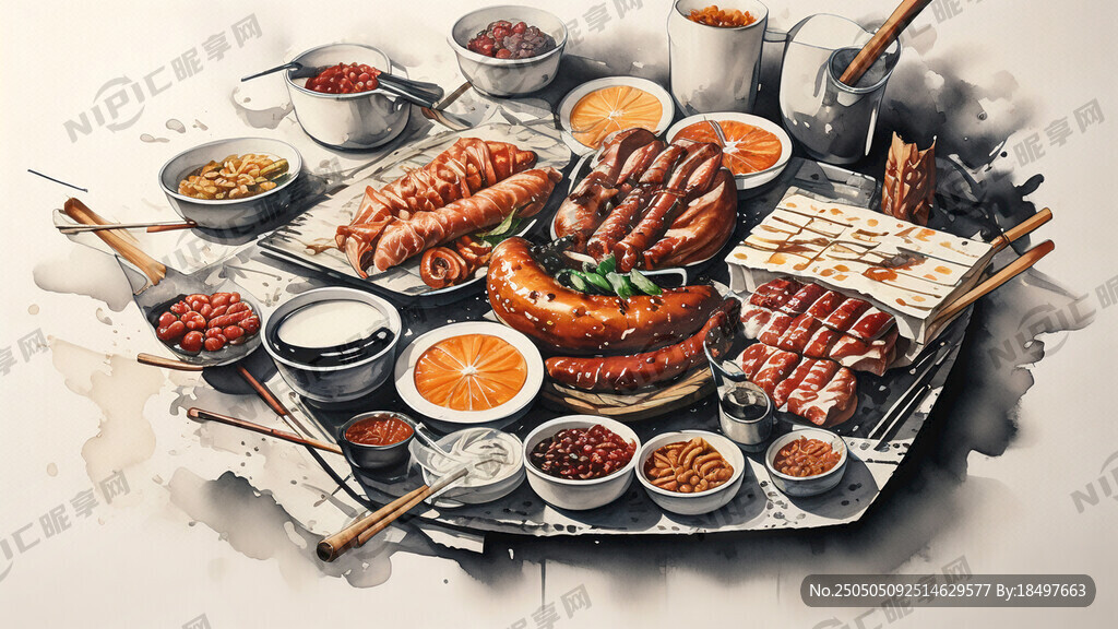 烧烤文化墙 我命由我不由天