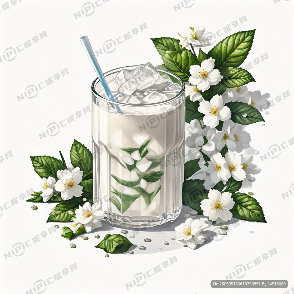 茉莉花冰豆浆海报