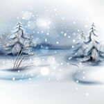 冬日雪景中的静谧树林
