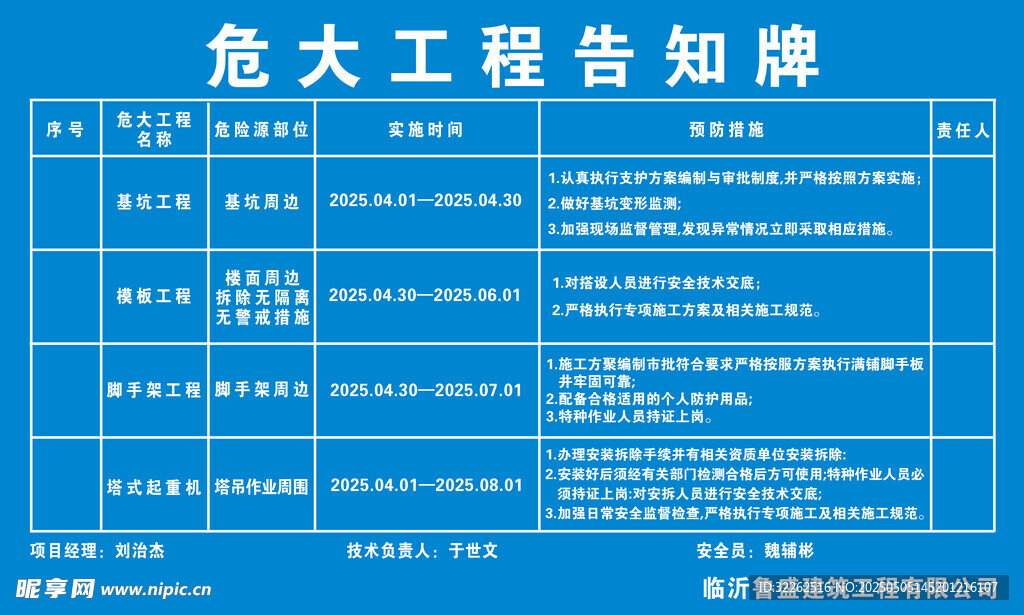 危大工程告知牌