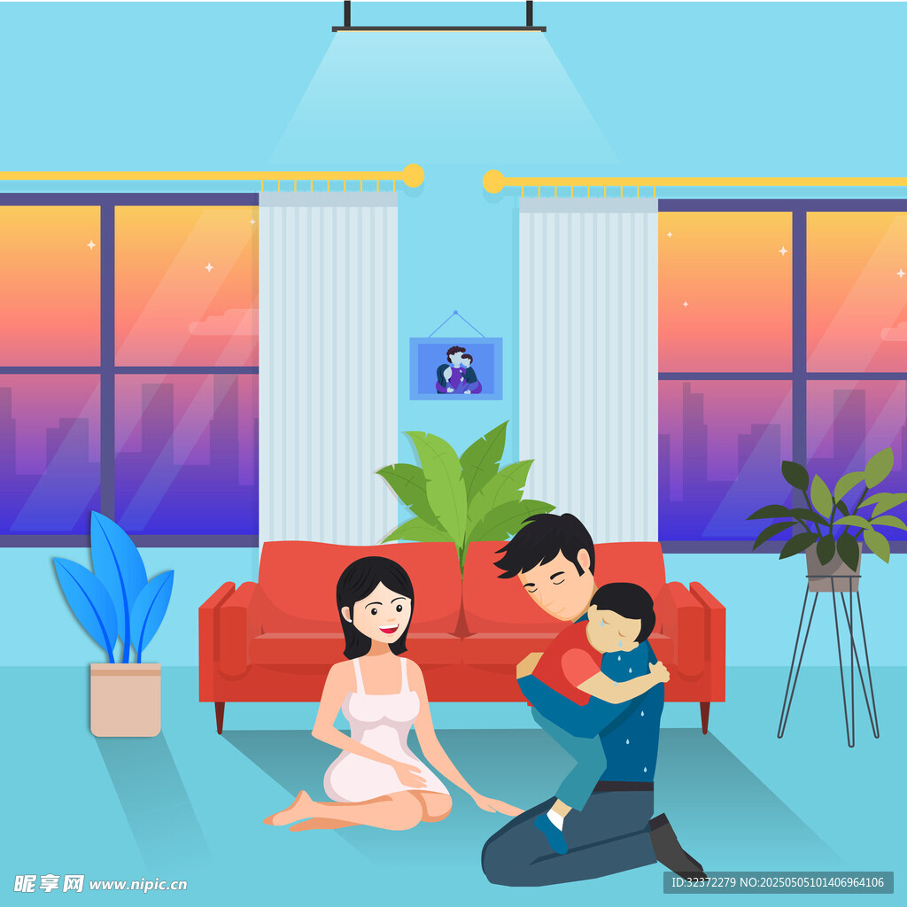 温馨客厅中的亲子欢乐时光