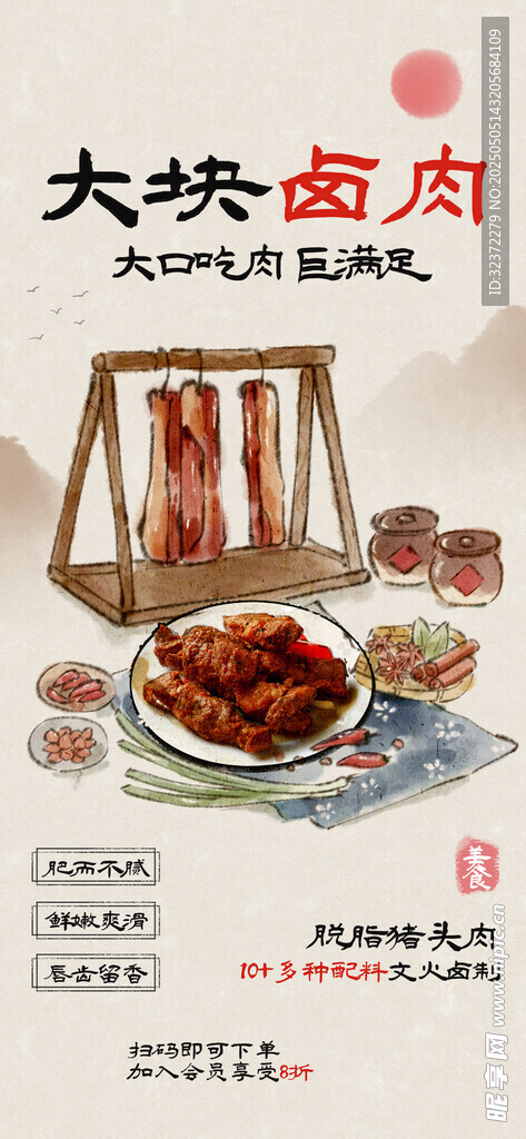 大块卤肉展示及价格信息