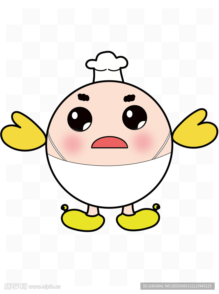 可爱厨师蛋卡通形象