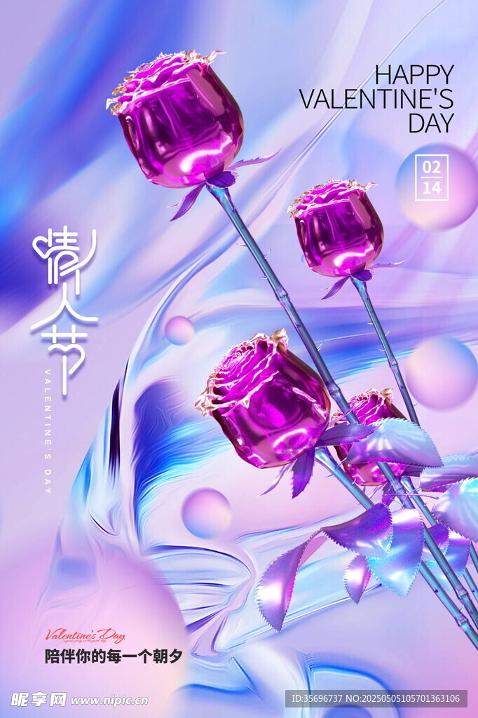 梦幻紫色玫瑰情人节