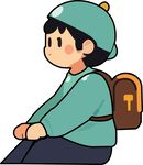 背着书包的可爱卡通小孩