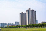 城市高楼与绿地景观