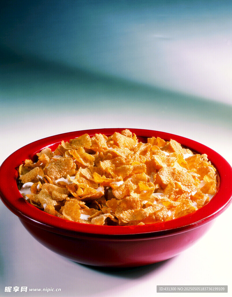 红碗中的美味谷物食品