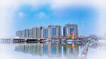 湖畔高楼美景