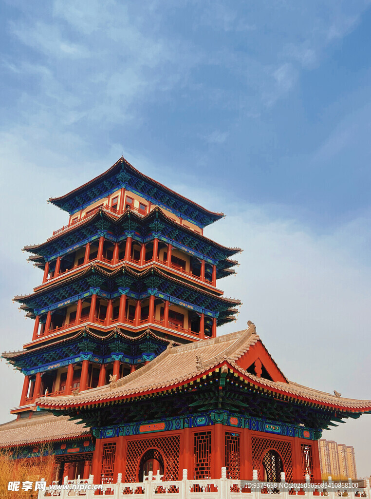 中式古建筑塔楼景观