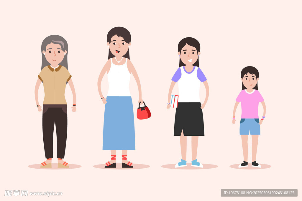 不同年龄段女性形象展示