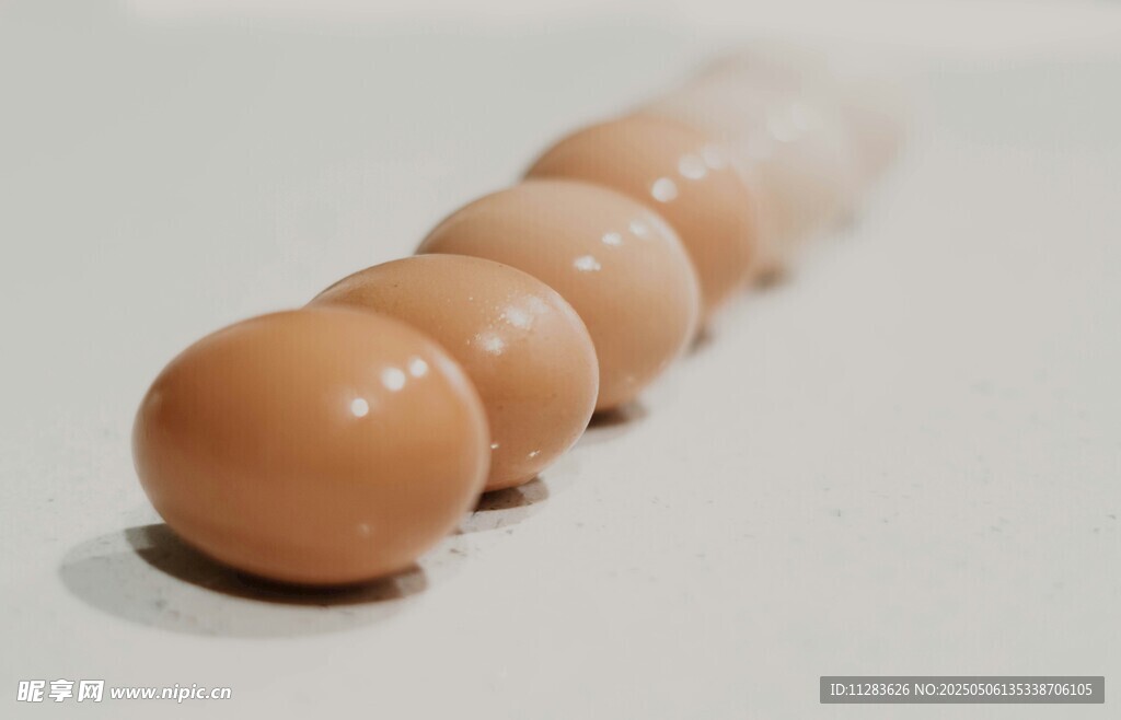 一排鸡蛋整齐摆放