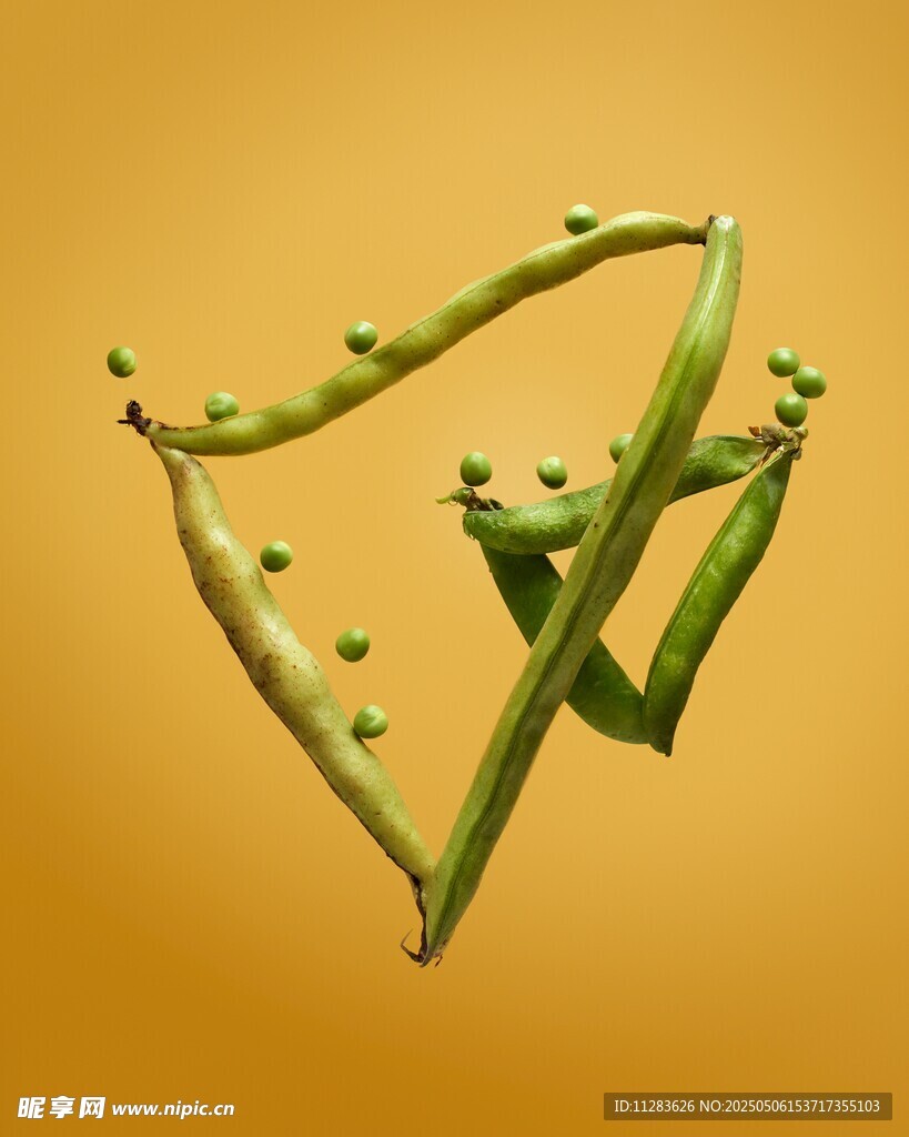 豆角摆成的独特造型