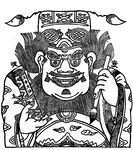 传统神话财神形象插画