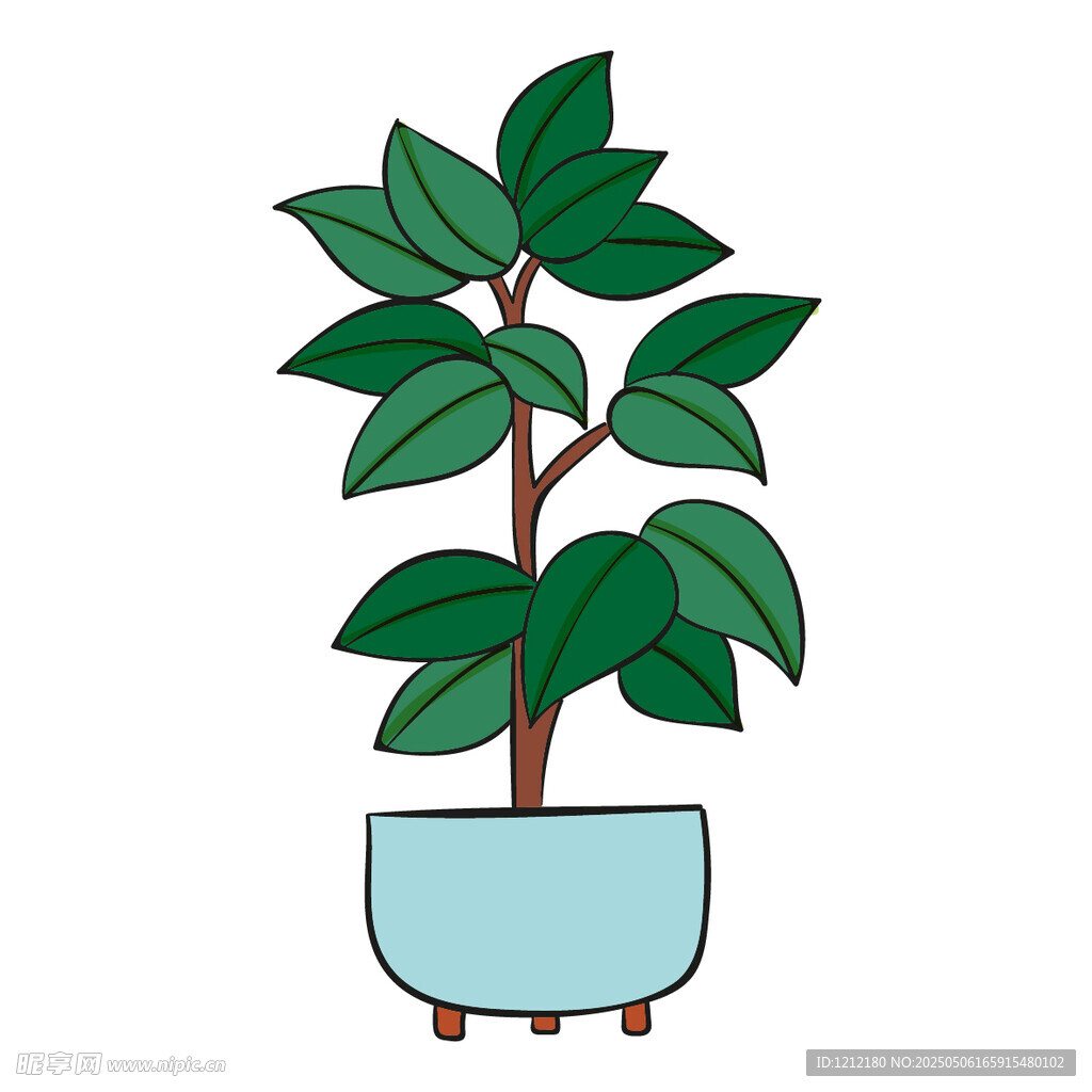 盆栽绿植插画