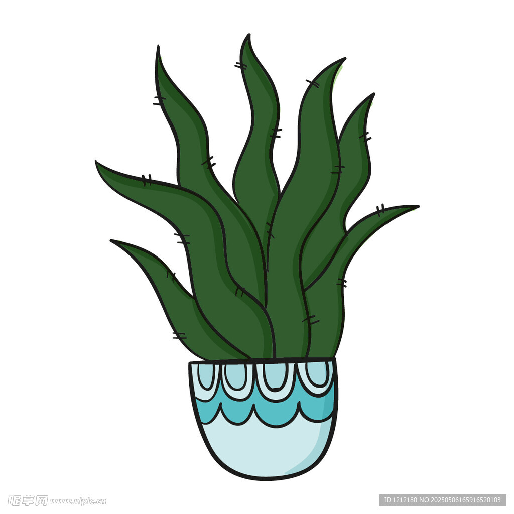 盆栽绿植插画
