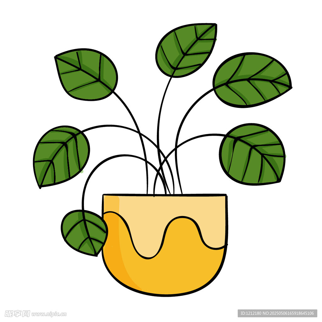 盆栽绿植插画