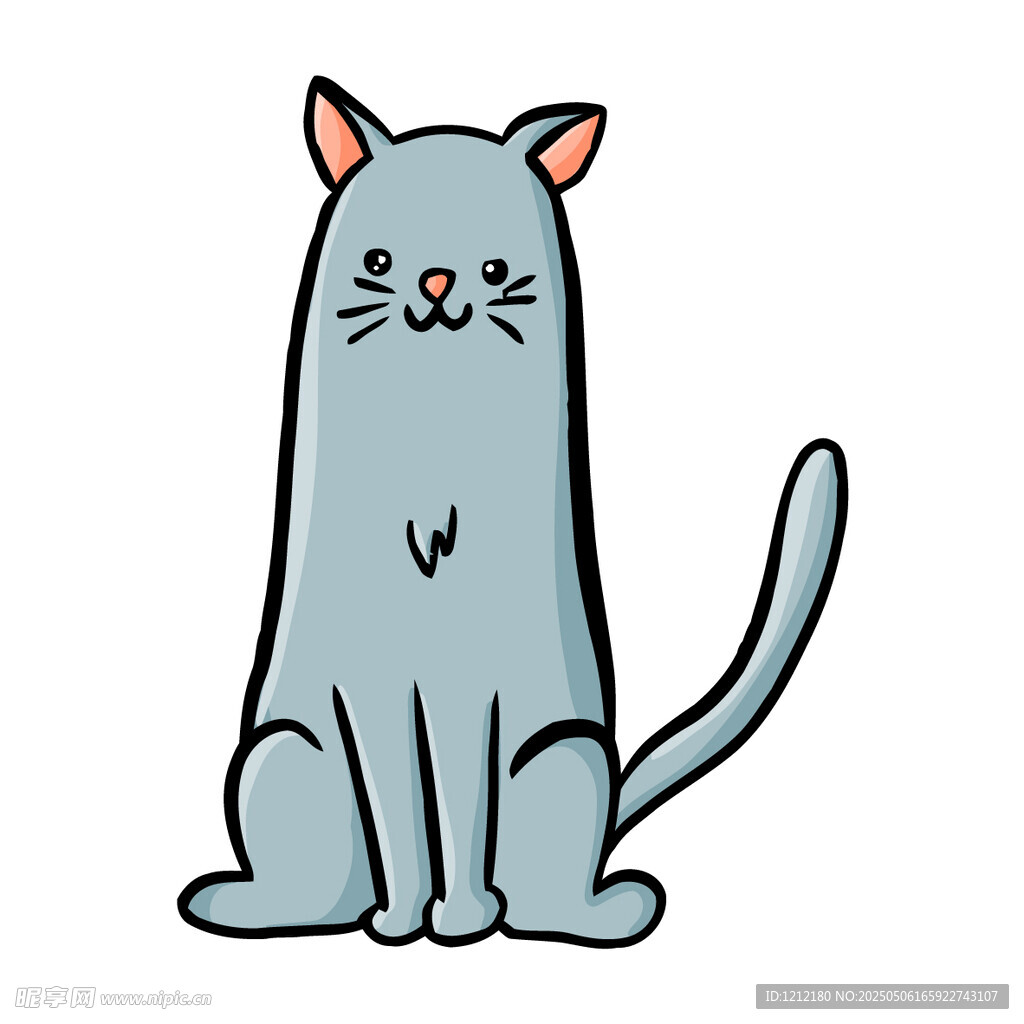 坐着的卡通猫咪
