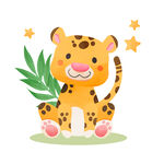 可爱小豹子与绿植相伴