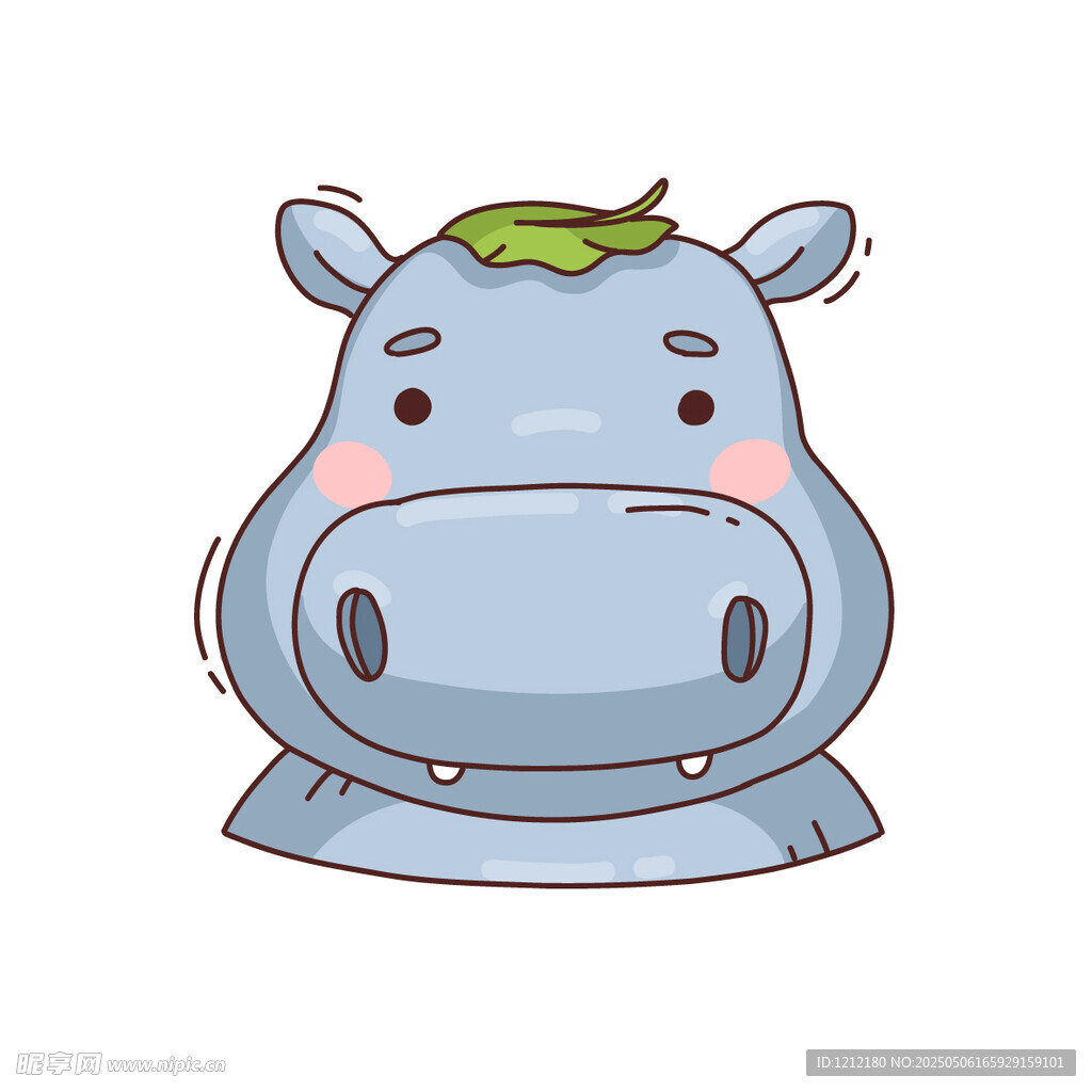 可爱卡通小河马