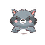 可爱灰猫探头