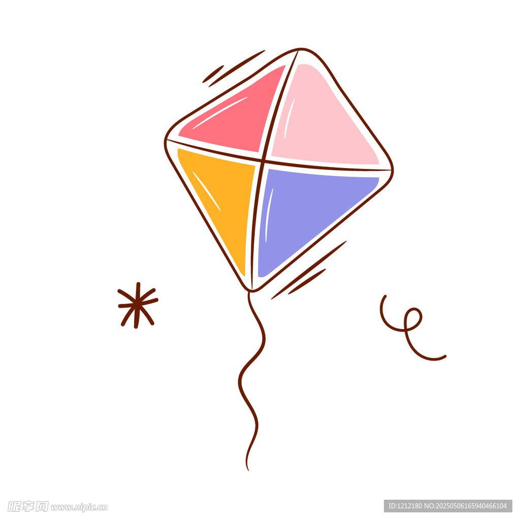 彩色菱形风筝插画