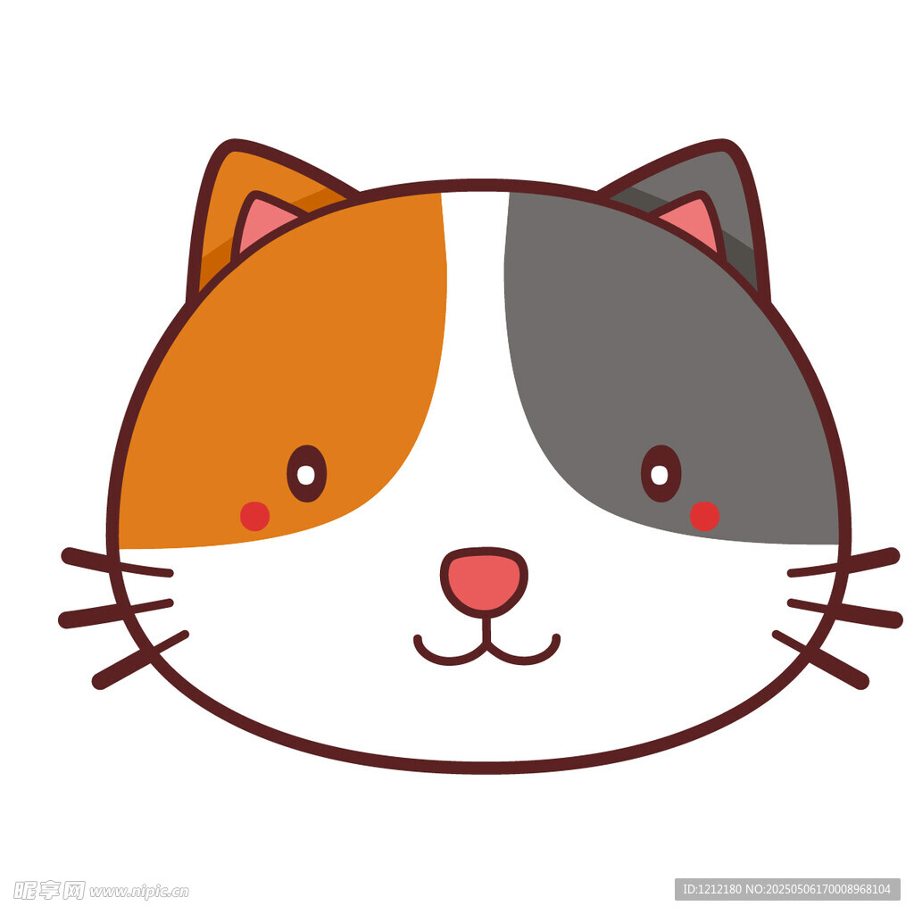 可爱三色猫咪卡通头像
