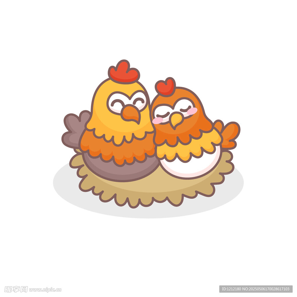 鸡妈妈和蛋宝宝温馨画面
