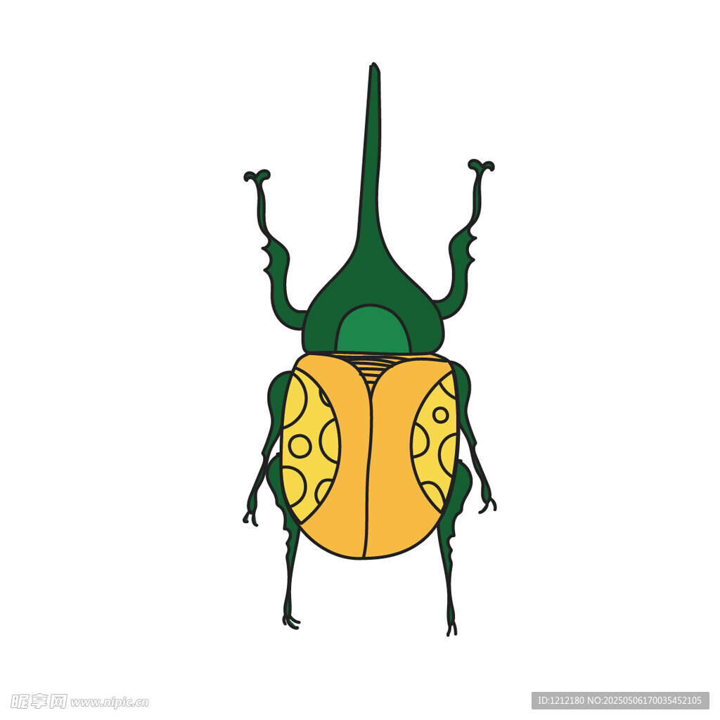 卡通甲虫插画
