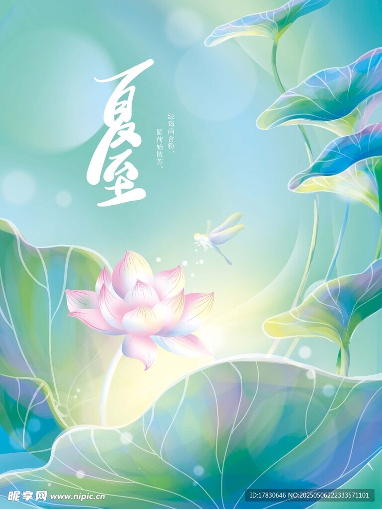 夏日荷塘诗意水墨风景