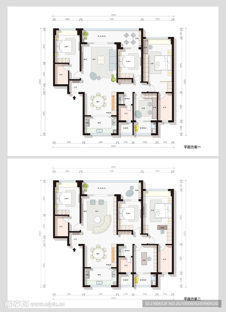 双户型平面图展示